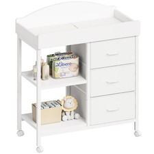 Changing Table Dresser, Baby Dresser with 3 Fabric Drawers and 2 Shelves, Mul...