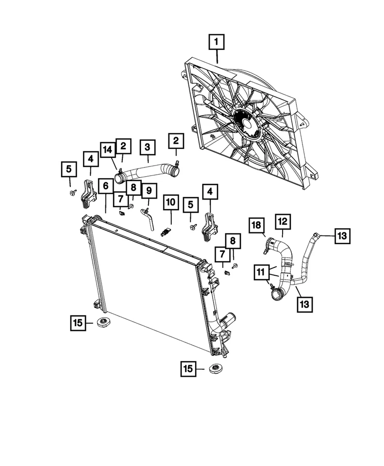 Manguera de entrada de radiador Mopar genuina 68662784AA Foto 3 de 3