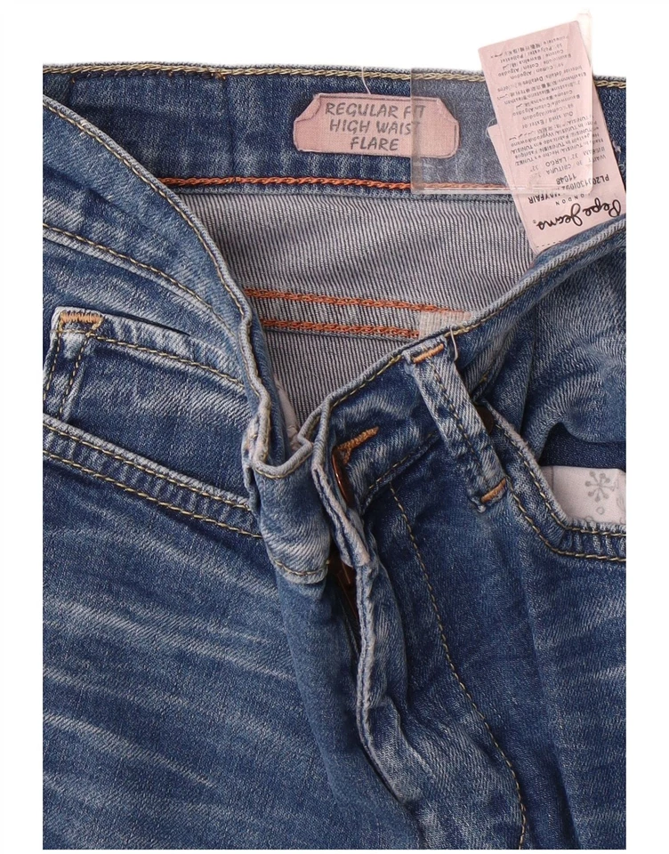 PEPE JEANS Womens Regular High Waist Flared Jeans W30 L32 Blue Cotton BM07 - Image 3 of 3