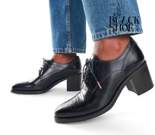 Office of Angela Scott - Miss Button Midheel Shoes - Black Size EU 39.5 US 8.5 