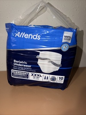 Attends Bariatric Disposable Underwear 3X-Large - XXXL - 10 Ct (L1)