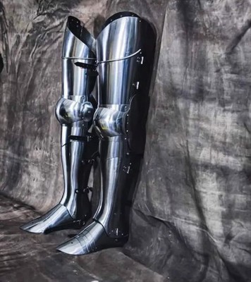 Medieval Full Steel Leg Armor | Handmade Gothic Plate Leg Guards with Sabatons