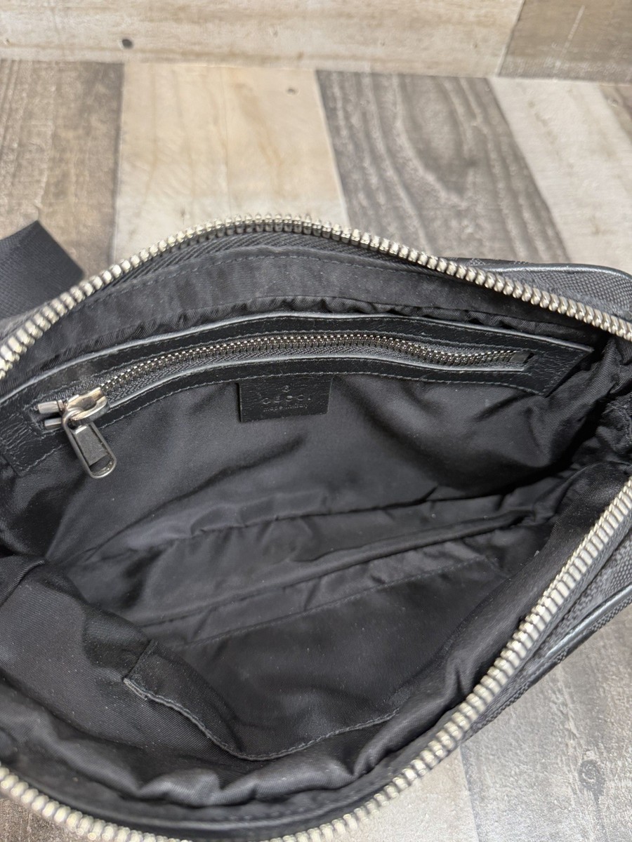 Gucci “Off The Grid” GG Logo Black/ Gold Nylon Belt Bag (631341