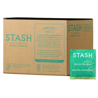 Stash Tea Moroccan Mint Green Tea, Box of 100 Bags 100 Count (Pack 1) 