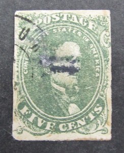 nystamps US CSA Confederate Stamp # 1 Used $175        U19x4732