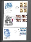 3 FDC's w/ plate block franking; 1987-89; Art Craft cachets; New Jersey/E Rate+