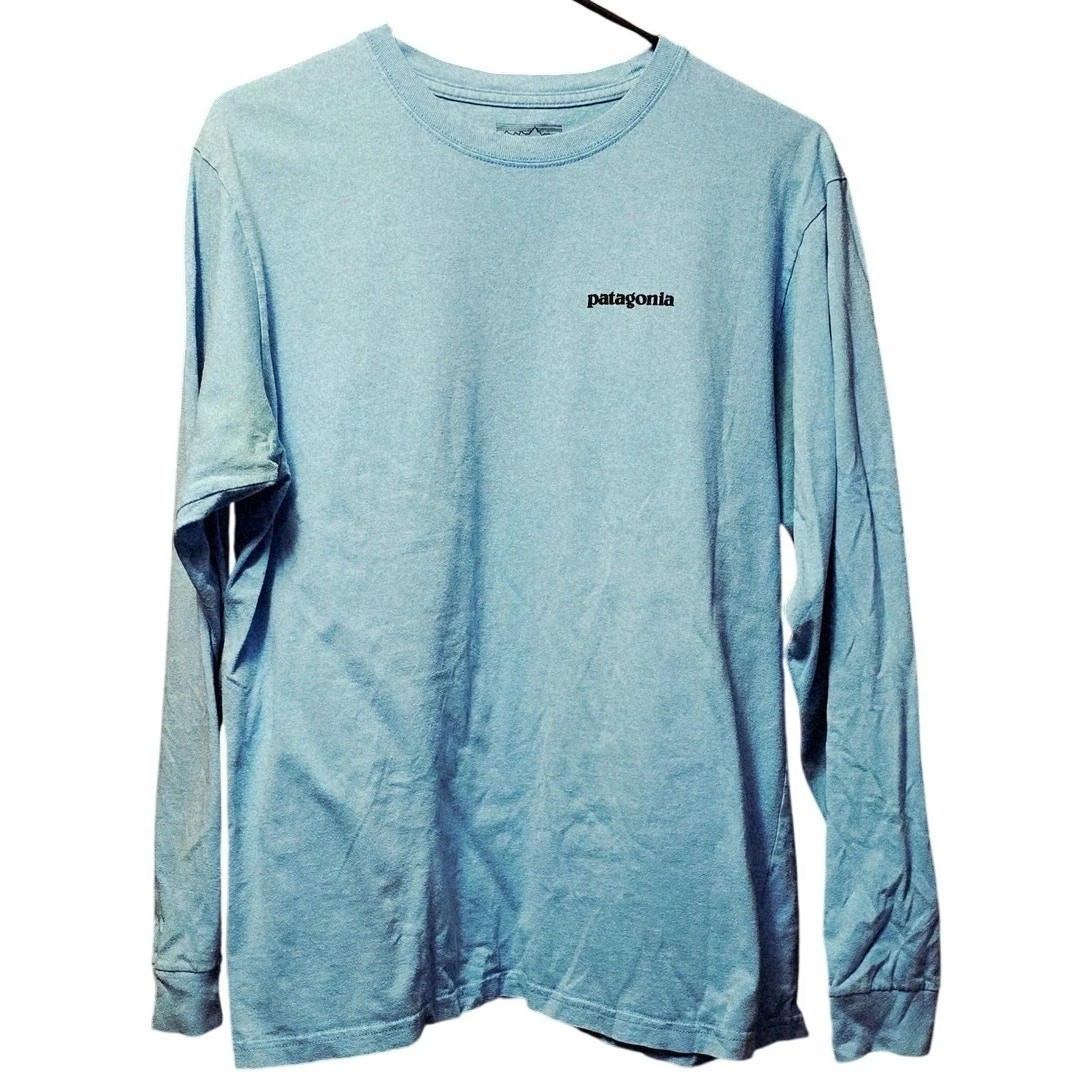 Patagonia blue long sleeve trout shirt mens size medium