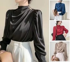 Women's Blouses Retro Elegant Design Casual Office Korean Style Autumn Tops Gift