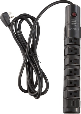 Sanus SA-PS80-B1 Surge Power Strip with Rotating Outlets