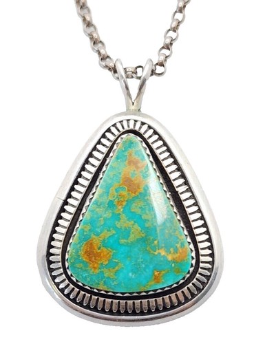 アクセサリー indian jewelry navajo pendant&necklace Turquoise & Spiny Oyster Inlay Pendant Navajo Sterling Silver