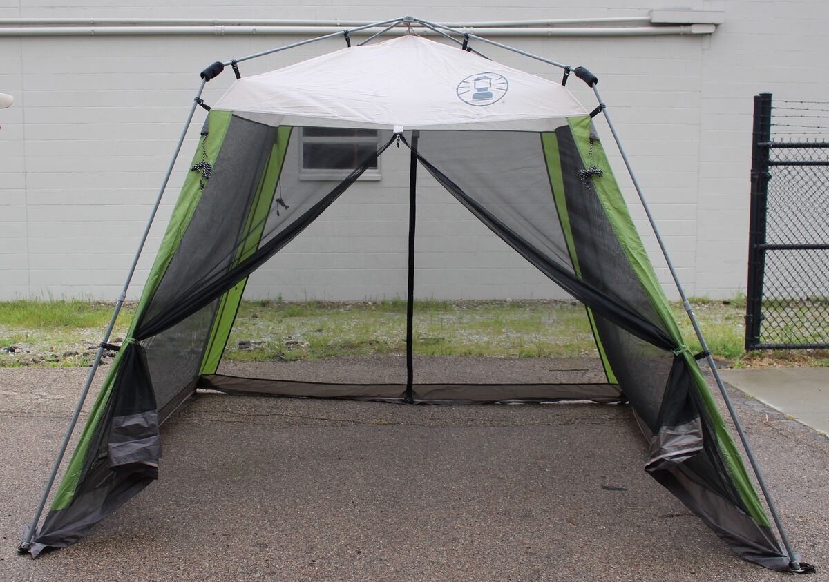Coleman 10 x 10 Screened Canopy Sun Shelter Tent with Coleman 10 x 10 Screened Canopy Sun Shelter Tent with