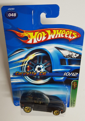 HOT WHEELS 2006 TREASURE HUNT CORVETTE C6 in Black w/Gold Stripes