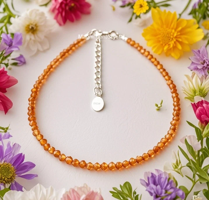 Delicadas piedras solares doradas con cuentas facetadas tobillera curación verano mujeres playa regalo Foto 3 de 4