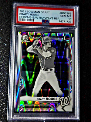 2021 BRADY HOUSE 1st Bowman Chrome Refractor Ray Wave #BDC-186 PSA 