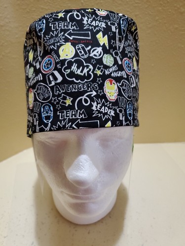 Avengers (Doodles) Men's Skull/Chemo Surgical Scrub Hat/Cap Handmade - Picture 4 of 8