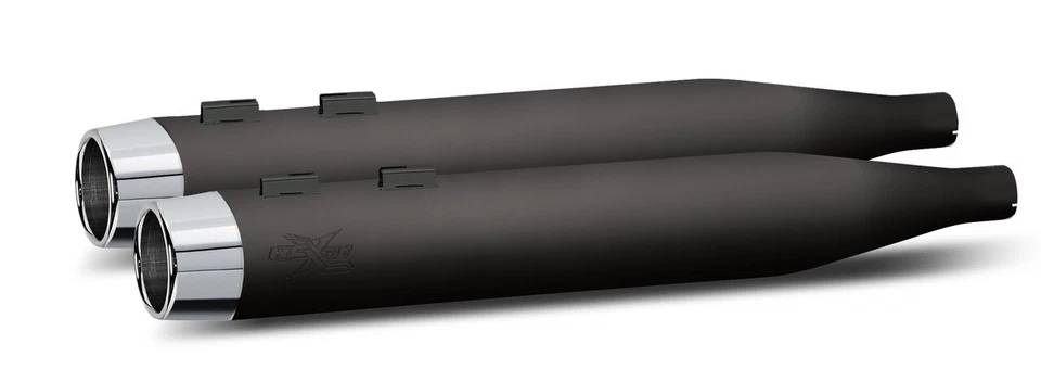 Silenciadores antideslizantes RCX Harley Touring 4" negros 1999-2016 doble cámara RCX102B-04C Foto 2 de 4