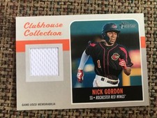 NICK GORDON 2019 Topps Heritage Minor League Game Used Jersey Relic Twins