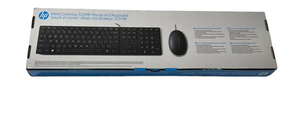 HP Wired Desktop 320MK Mouse and Keyboard USB (9SR36UT#ABA) - Image 2 of 4