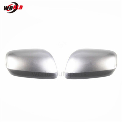 Pair Silver LH+RH Side Car Rearview Mirror Cap Cover For Honda Fit 2009-2013