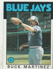 FREE SHIPPING-MINT-1986 Topps #518 Buck Martinez Blue Jays PLUS BONUS CARDS