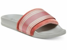 New Womens INC International ConceptsMicrovelour Varsity Slide Slippers 9 - 10