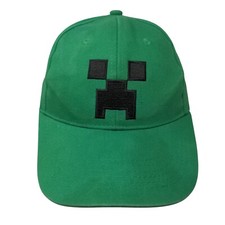Minecraft Creeper Face Snapback Hat Green One Size Adjustable Embroidered Jinx