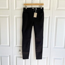 J.Crew New Black Denim Mid-Rise Stretchy Toothpick Skinny Jeans Women's Size 28