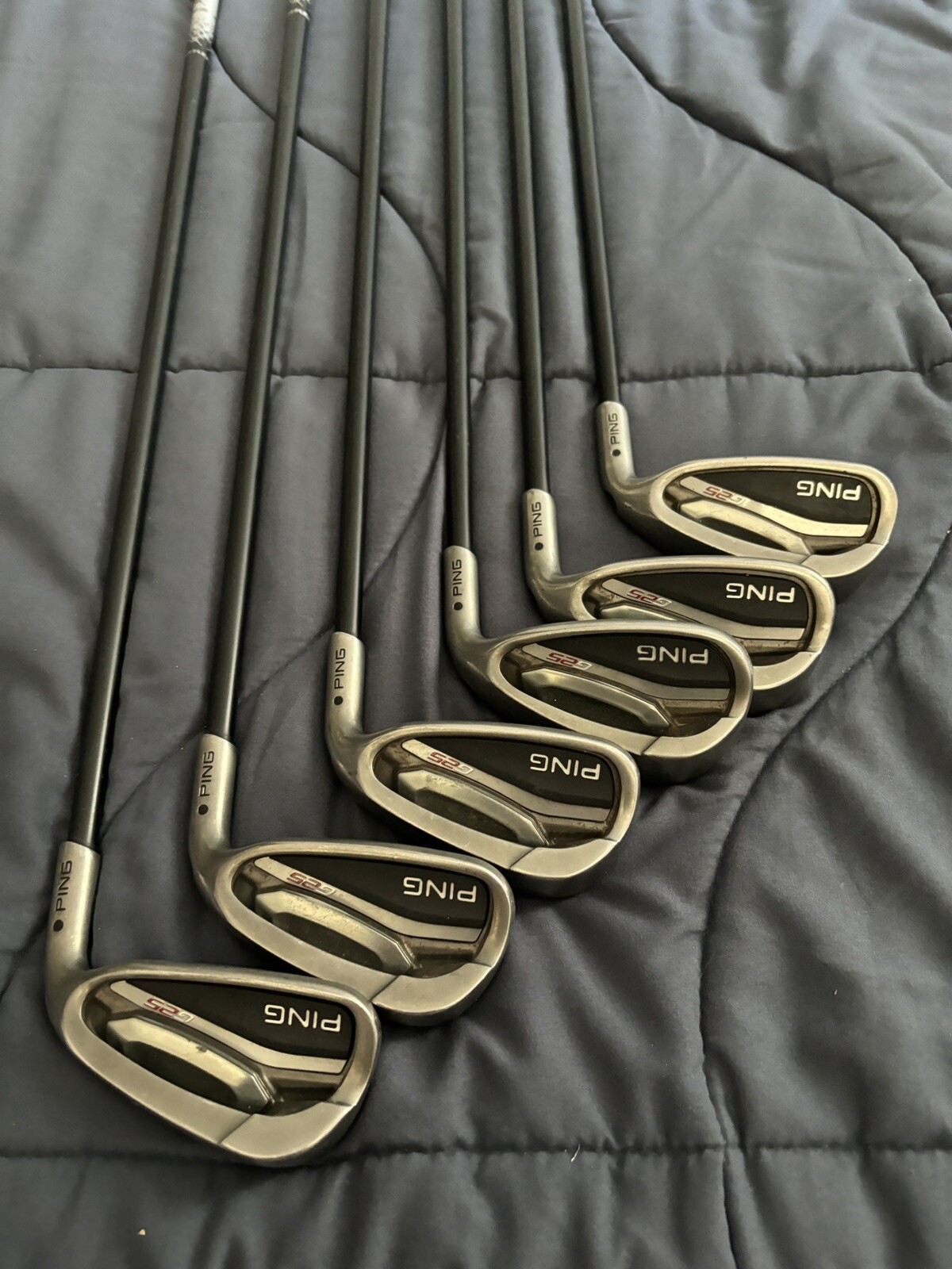 Ping G25 Iron Set 7PW+GW+SW Black Dot TF189 SRFlex Graphite Mens RH eBay