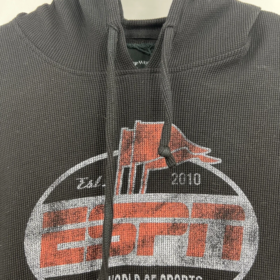 ESPN Walt Disney World Sudadera con Capucha Tejida Gofre Negra Para Hombres Talla 2XL Sudadera Foto 2 de 4