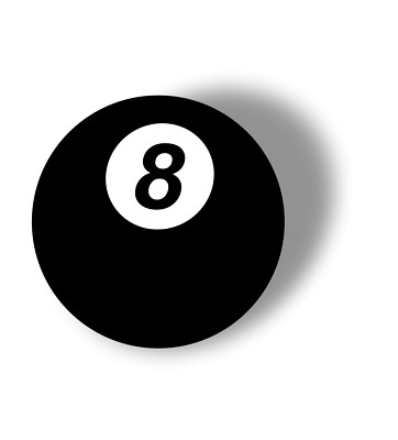 Autoaufkleber Eight Ball Pool Billiard-Kugel Nr.8 K1650 Sticker-12cm