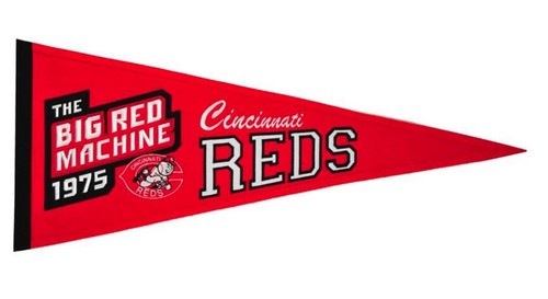 1975 CINCINNATI REDS "THE BIG RED MACHINE" PENNANT BEAUTIFUL BENCH MORGAN ROSE