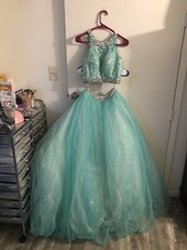 peaches two piece prom dress