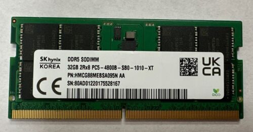 SK Hynix 32GB 2Rx8 DDR5 PC5-4800B SODIMM Laptop RAM Pamięć - Zdjęcie 1 z 2