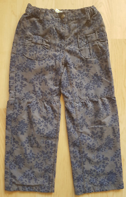 VERTBAUDET LANGE HOSE GEFÜTTERT MÄDCHEN 104 108cm GRAU BLÜTEN