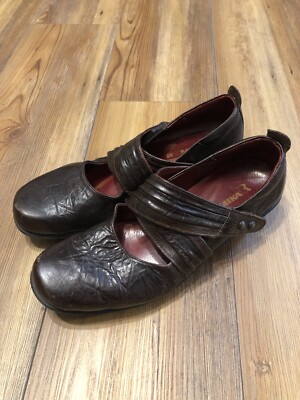 Romika Mary Jane Shoes Womens 40 Citylight Brown Leather Wedge Heels Casual