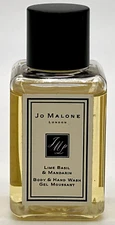 Set of 2 Jo Malone Lime Basil & Mandarin Body And Hand Wash  0.5oz/15ml New