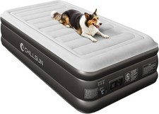 CHILLSUN Twin Air Mattress Inflatable Airbed with Built in Pump 75x39x18'' Gray
