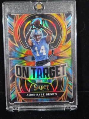2025 Panini Select Amon-Ra St Brown On Target Tie-Dye Prizm 14/25 Jersey #!!