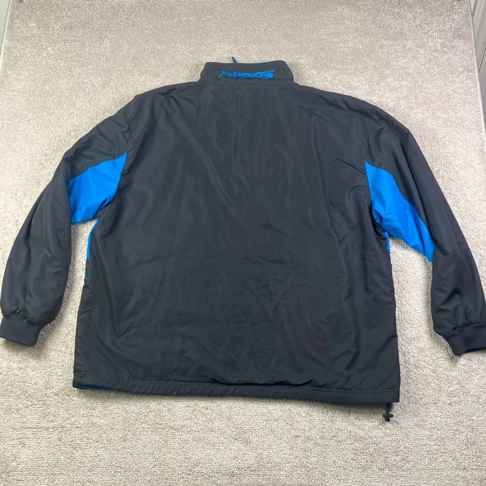 Chaqueta Pullover Vintage Carolina Panthers NFL XL Negra Azul Forrada de Vellón En muy buen estado Y2K Foto 2 de 4