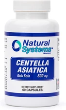 Centella Asiatica 500 mg 60 Capsules by Natural Systems - Gotu Kola Herb Moistur