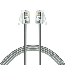 10 Ft Telephone Cord Phone Cable RJ11 6P4C Male To Male For Landline Fax Black