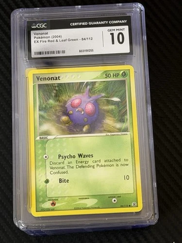 Venonat Pokémon 2004 84/112 Ex Fire red & Leaf Green CGC 10 Gem Mint