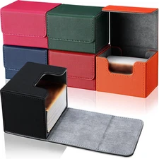 6 Pack Leather Deck Cases 100+ Card Deck Game Box Magnetic Playing Card Storage 