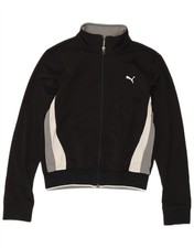 PUMA Womens Tracksuit Top Jacket UK 8 Small Black Colourblock Polyester AN09