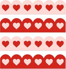 70 Ft Valentine's Day Bulletin Board Borders Red Pink Heart Self-Adhesive Trim B