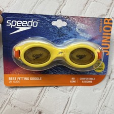 NEW Speedo Junior Jr Glide Swim Goggle Yellow/orange Best Fitting Age 6-14