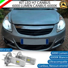 KIT LED H7 OPEL CORSA D 6000K BIANCO 6000 LUMEN CANBUS ANABBAGLIANTI