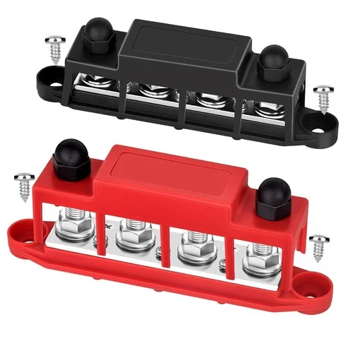 12V 250A Power Distribution Block Bus Bar 4xM8 Stud Battery Terminal Block - Picture 1 of 2