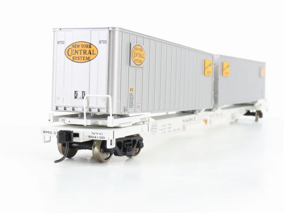 Carro plano HO Walthers Gold Line 932-3925 NYC New York Central #504100 com reboques - Imagem 4 de 4