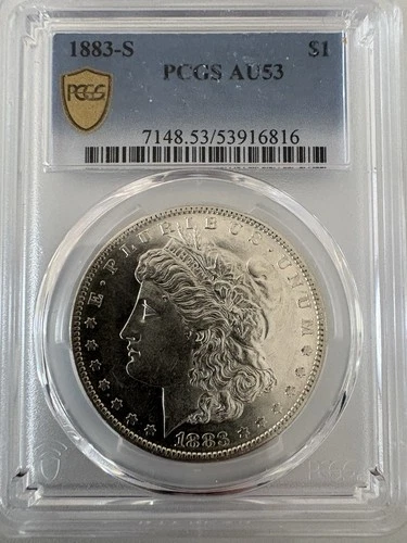 1883 S Morgan Silver Dollar PCGS AU-53